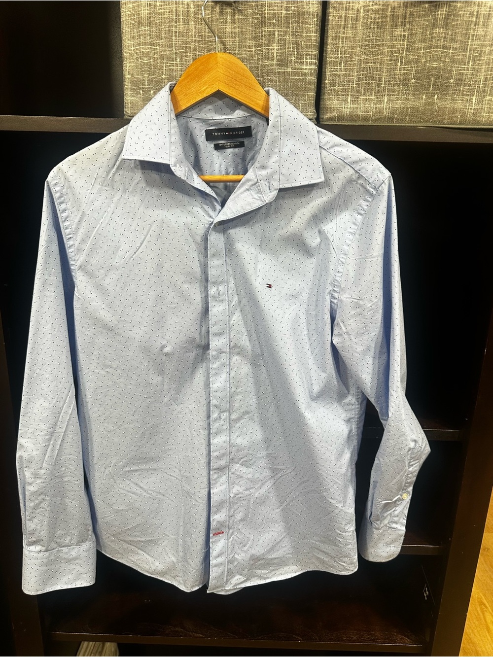 Tommy Hilfiger Light Blue Microdot Men's Dress Shirt